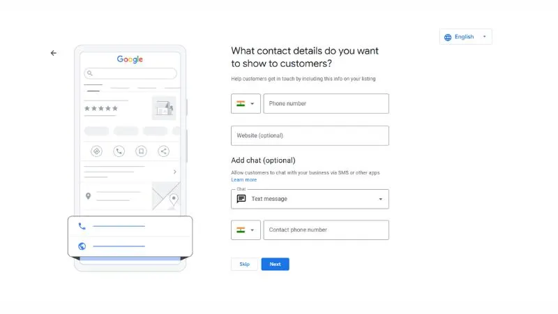 Google Business Profile me contact details add karein