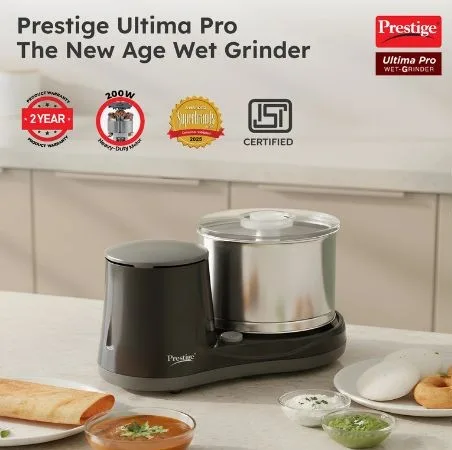 Best Home Appliances in India (2026): The Ultimate Buyer’s Guide 6 Prestige Ultima Pro Wet Grinder (200 Watts)
