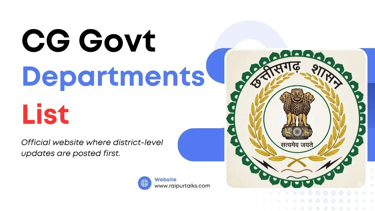 Chhattisgarh Government Department websites list